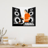 Poster DJ En Vinyle De Tournage Sur Les Pont (Cuisine)