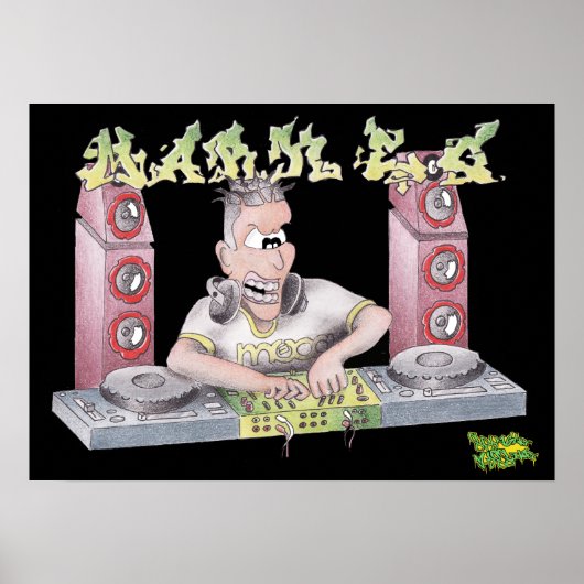 Poster DJ mark e g graffiti dessin animé imprimé/affiche (Devant)