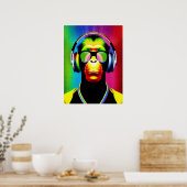 Poster DJ Monkey Music Lover DJ Chimp Humour (Cuisine)