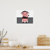 Poster DJ Piggy Pig (Cuisine)