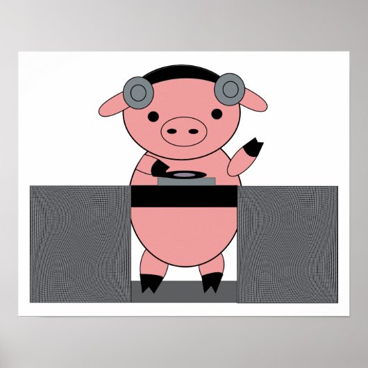 Poster DJ Piggy Pig (Devant)