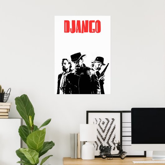 Poster Django Illustration non chaînée (Bureau à domicile)