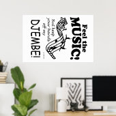 Poster Djembe Sent La Musique (Bureau à domicile)