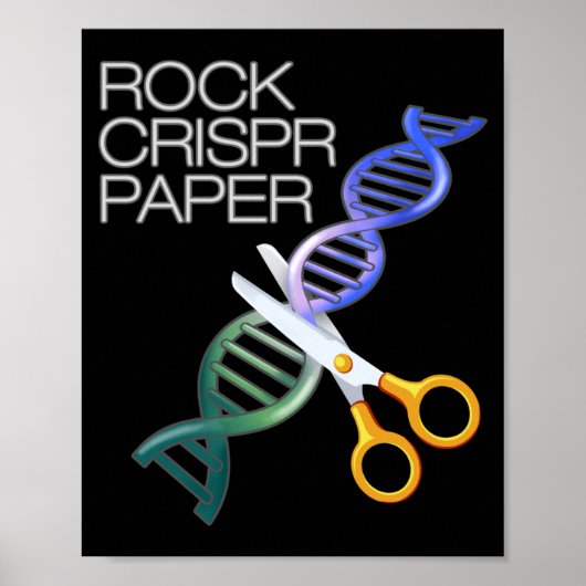Poster Dna Funny Rock Paper Crispr Genetic Science Race  (Devant)