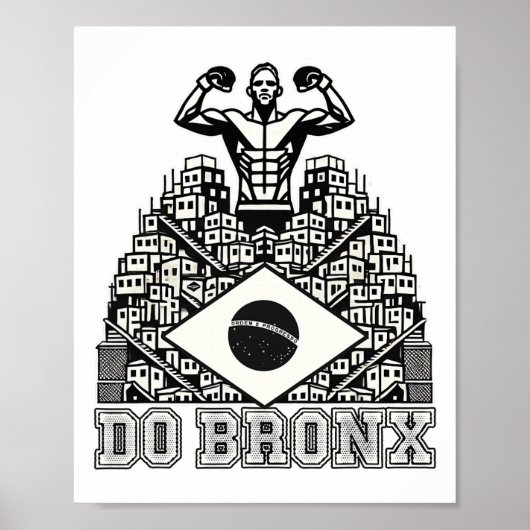 Poster Do Bronx Favela Mixed martial art Bjj Kickboxing M (Devant)