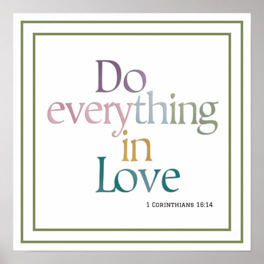 Poster Do Everything In Love Bible Verse Clean Typography (Devant)