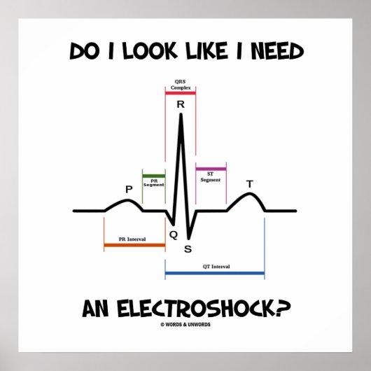 Poster Do I Look Like I Need An Electroshock ? ECG (Devant)