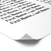 Poster do-it-yourself Carnet de sièges Mariages de 15 tab (Coin)