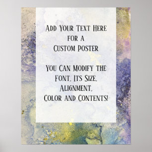 Poster Do-it-yourself d'encre Abstraite d'alcool bleu, vi