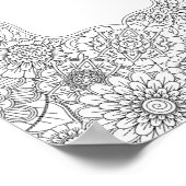 Poster do-it-yourself Fleurs de coloriage Adultes (Coin)