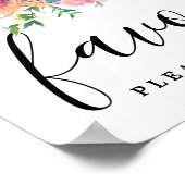 Poster do-it-yourself Rouge Rustique Rose Floral Mariage (Coin)