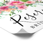 Poster do-it-yourself Rustique rose Floral Mariage Réserv (Coin)