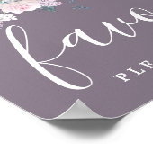 Poster do-it-yourself Rustique Violet Blanc Floral Mariag (Coin)