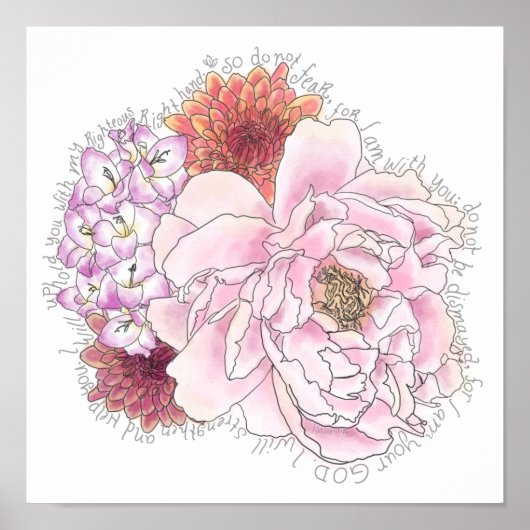 Poster Do not fear inspirational quote bible Isaiah 41 10 (Devant)