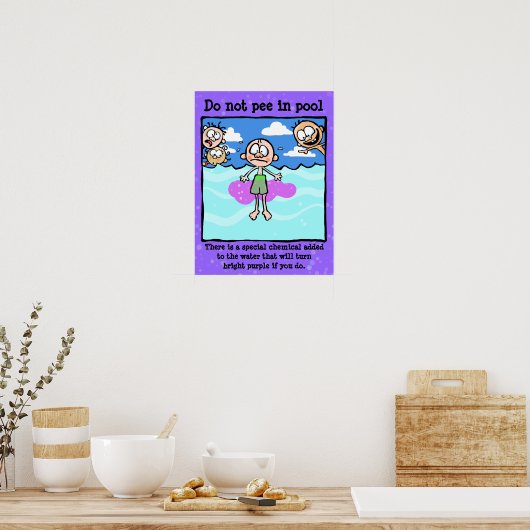Poster Do not PEE in the pool! Anti-pee campaign! (Cuisine)