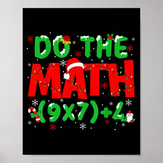 Poster Do The Math Equation Christmas Math Teacher 6 7 Si (Devant)