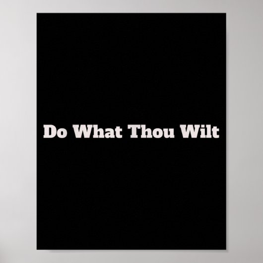 Poster Do What Thou Wilt Funny (Devant)