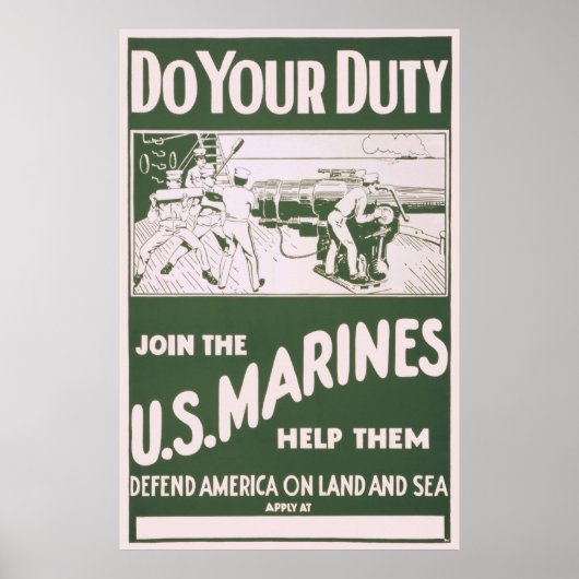 Poster Do Your Duty - Rejoignez les Marines des États-Uni (Devant)