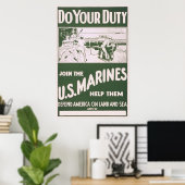Poster Do Your Duty - Rejoignez les Marines des États-Uni (Bureau à domicile)