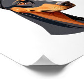 Poster Doberman de l'oreille naturelle (Coin)