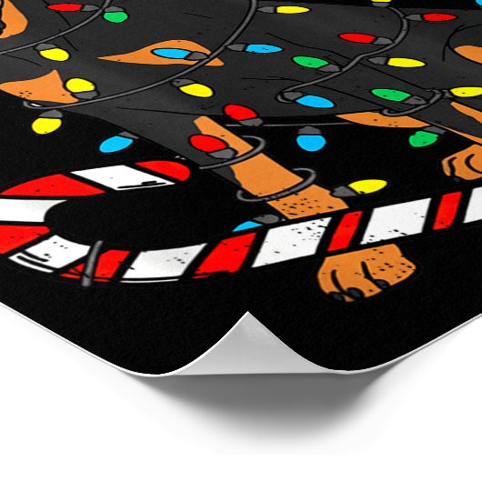 Poster Doberman Dog Christmas Lights Santa Xmas Pet Dog L (Coin)