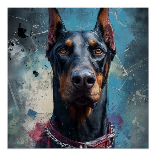 Poster Doberman – Force et Loyauté (Devant)