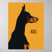 Poster Doberman jaune (Devant)