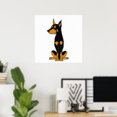 Poster Doberman mignon Pinscher Chien Chien Chien Chien C (Bureau à domicile)