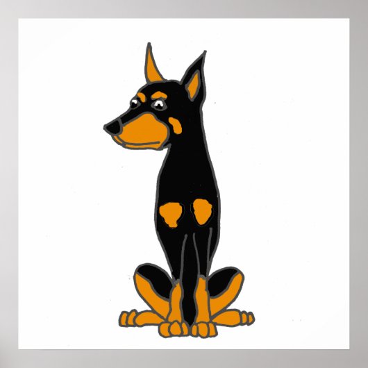 Poster Doberman mignon Pinscher Chien Chien Chien Chien C (Devant)