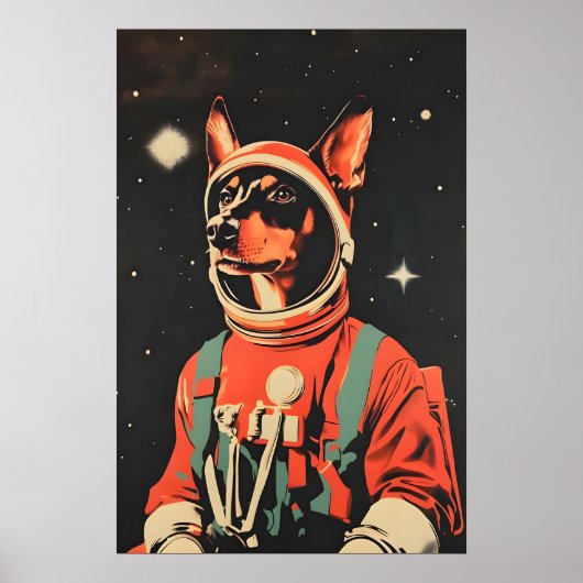 Poster Doberman Pinscher Astronaut Poster, Doberman (Devant)