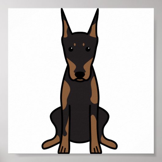 Poster Doberman Pinscher Dessin de chien (Devant)