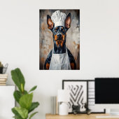 Poster Doberman Pinscher In Chefs Hat Poster, Funny Pet (Bureau à domicile)