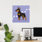 Poster Doberman Pinscher (oreilles pointues) (Bureau à domicile)