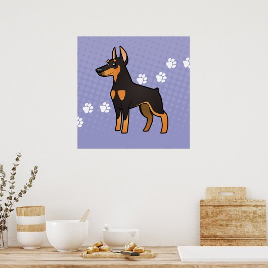 Poster Doberman Pinscher (oreilles pointues) (Cuisine)
