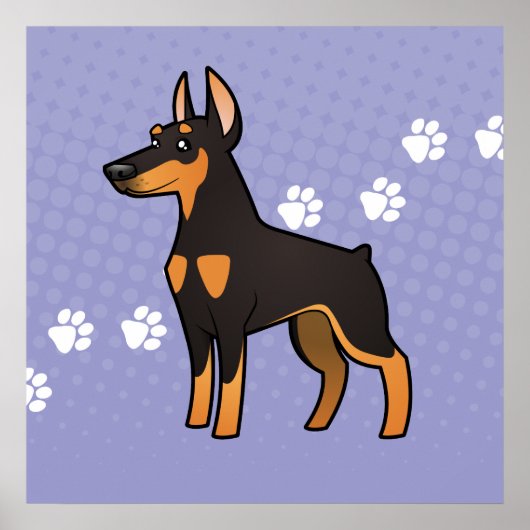 Poster Doberman Pinscher (oreilles pointues) (Devant)