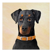 Doberman Pinscher Peinture non découpée Art origin