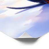 Poster Doberman Pinscher Snowy Village Santa Hat Christma (Coin)