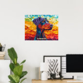 Poster Doberman Quitter Art Chien Portrait (Bureau à domicile)