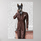 Poster Doberman sur téléphone (Devant)