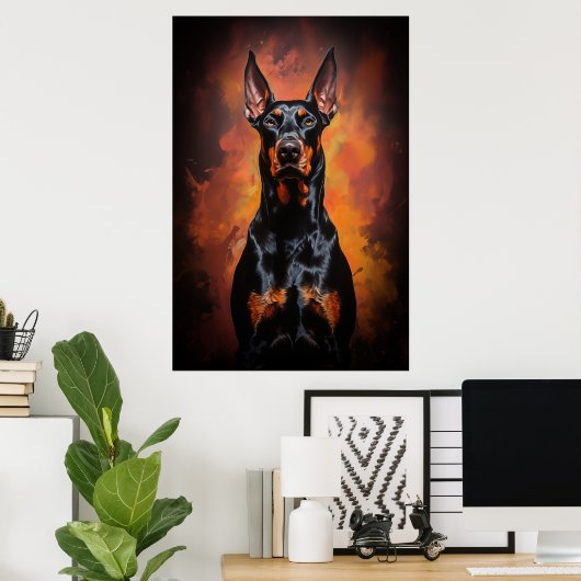 Poster Dobermann (Bureau à domicile)