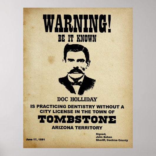 Poster Doc Holliday (Devant)