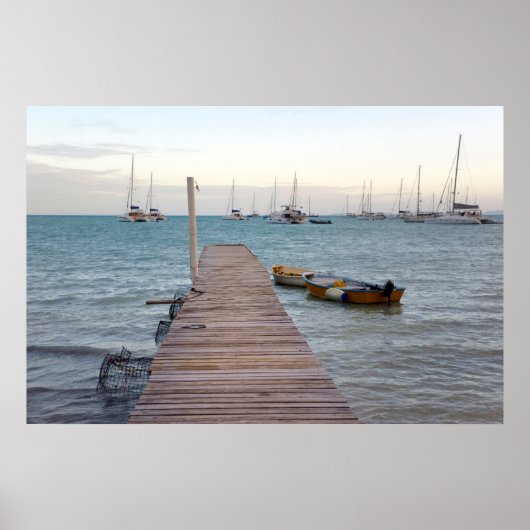 Poster Dock and lobster pots (Devant)