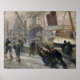 Poster Dockers de Liverpool chez Dawn, 1903