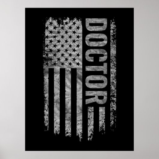 Poster Doctor USA Flag Distressed design (Devant)