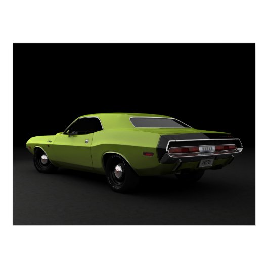 Poster Dodge Challenger R/T 1970 - Lumière de chaux (Devant)