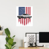 Poster dodge charger drapeau américain (Bureau à domicile)