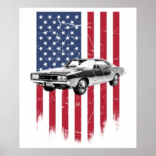 Poster Dodge Charger Muscle Car (Devant)