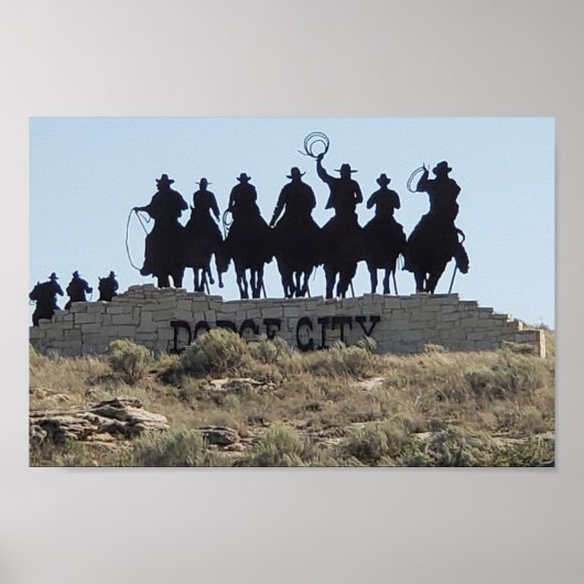 Poster Dodge City, Kansas - Wild West Town (Devant)