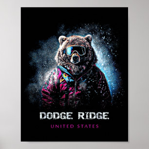 Poster Dodge ridge états-unis ski skieur