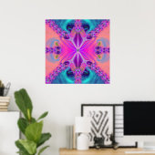 Poster d'oeuvres fractionnées colorées (Bureau à domicile)